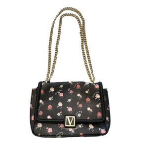 🎉SALE🎉 Victoria's Secret Crossbody Bag Gold Chain Black‎ Ditsy Floral Magnetic